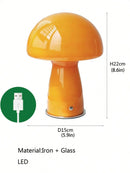 Axyaa Modern LED Stained Glass Mushroom Desk Lamp