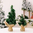 Axyaa Mini Tabletop Christmas Tree Burlap Base Home Office Holiday Decor