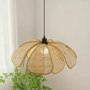 Axyaa Rattan Weave Petal Chandelier - Medieval Creative Art for Living Room