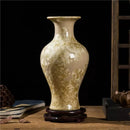 Axyaa Crystal Glazed Ceramic Vase for Home Decor - Living Room, Study, or Entryway
