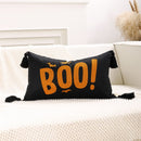 Axyaa Halloween Bat Boo Embroidery Throw Pillow Cover