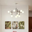 Axyaa Glass Ball Pendant Light for Luxury Living Room, LED Chandelier Fixtures