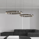 Axyaa Black Glass LED Pendant Chandeliers for Modern Nordic Living Dining Room Decor