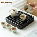 Axyaa Square Striped Pot Holder Insulation Pad Tea Tray Kungfu Tea Services Craft