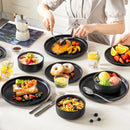 Axyaa Black Stoneware Dinner Set - 18/36 Piece Elegant Plate Collection