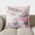 Axyaa Happy Mother's Day Floral Heart Throw Pillow Cover