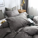 Axyaa Solid Color Duvet Cover Set - Super Soft Queen King Size Bedding Sets