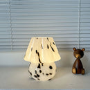 Axyaa Glass Flower Mushroom Lamp - Cream Style Bedside Table Lamp for Interior Decor