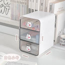Axyaa Bunny Storage Box: Transparent Desk Organizer for Students & Office, Large Capacity
