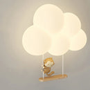 Axyaa White Cloud Cartoon Animal Wall Lamp for Children's Bedroom