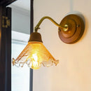 Axyaa White Glass LED Wall Sconce - French Vintage Copper Design