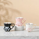 Axyaa Ceramic Cat Scratch Paw Cup - 300ml High Appearance Level Teacup Pair
