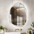 Axyaa Irregular LED Vanity Mirror with Clear-crystal Glass Frame and Backlit