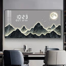 Axyaa Light Luxury Wall Clock with Digital Display and Silent Perpetual Calendar