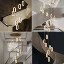 Axyaa Modern Alloy and Acrylic LED Chandelier - Gold Finish for Living Room, Dining, and Lobby Decor