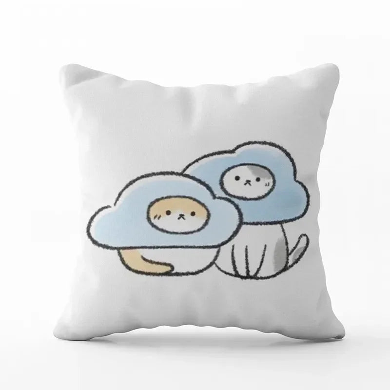 Cute Cat Pillowcase by Axyaa: Modern Design Home Decor Cushion Cover for Sofa