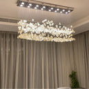 Axyaa Crystal Stone Glass LED Chandelier for Living Room, Hotel & Bar Decoration