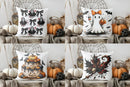 Axyaa Scary Ghosts and Bows Halloween Pillow Cover for Sofa, Bedroom, Car