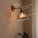 Axyaa Vintage Copper Glass Wall Sconce Indoor Bedside Light Fixture