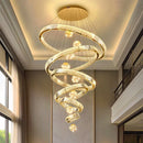 Axyaa Crystal Chandelier for Duplex Architecture Living Room & Stair Lighting