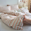 Axyaa Luxury Cotton Stripe Duvet Cover Set - Yarn-Dyed Bedding Set