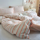 Axyaa Luxury Cotton Stripe Duvet Cover Set - Yarn-Dyed Bedding Set