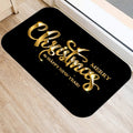 Axyaa Merry & Happy Year Door Mat: Golden Black Letter Print, Non-Slip Floor