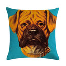 Cartoon Dog Cushion Cover by Axyaa - Linen Pet Pillow for Home Office Sofa Decor