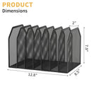 Axyaa Mesh Desktop File Organizer 5 Sections - Office Desk File Sorter