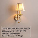 Rustic Copper Fabric Wall Lamp for Bathroom & Bedroom by Axyaa