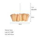 Axyaa Nordic Linen Pleated Pendant Lamp Vintage Wind Chandelier