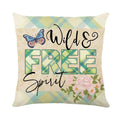 Axyaa Easter Bunny Egg Pillow Cover Spring Farmhouse Home Decor Butterflies Flowers