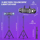 Axyaa 2PCS Bracket RGBW LED Light Stand Kit Magic Ball Beam Effect Remote Control
