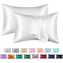 Axyaa Silky Satin King Pillowcase Luxury Comfort Solid Color Smooth Queen Cover