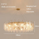 Axyaa French Cream Glass Chandelier Modern Minimalist Art for Living Room