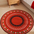 Axyaa Christmas Tree Geometric Print Living Room Rug for Holiday Decoration