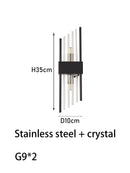 Scand-Am Axyaa Glass Brass LED Wall Lamp with Color Changing Lustre