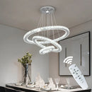 Modern Crystal Pendant Light Axyaa Gold Chrome Ceiling Chandelier with Remote Control