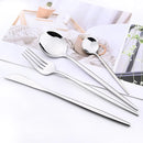 Axyaa White Gold Stainless Steel Dinner Fork Set - 10Pcs Flatware Cutlery Party Kitchen