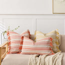 Axyaa Striped Pillowcase with Tassel Detail for Home Sofa Decor