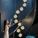 Axyaa Crystal Chandeliers: Modern LED Ceiling Hanging Lights for Living Room