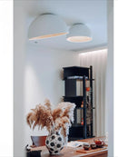 Axyaa Wood Grain LED Ceiling Light with Remote Control - Modern Minimalist Flush Mount Lamp