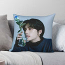 Axyaa Satin Hwang Hyunjin Pillow Cover - Decorative Bedroom Office Pillowcase Square Zipper Case
