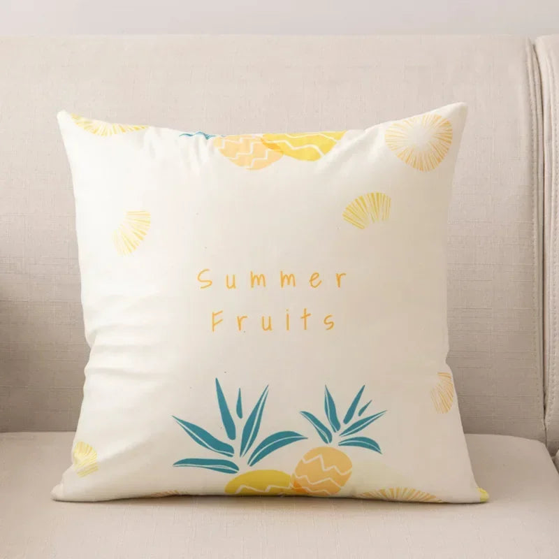 Nordic Cartoon Print Pillow Cover for Axyaa Square Cushion Sofa Decor