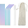 Axyaa Stainless Steel Reusable Drinking Straw Set - Eco-Friendly Bar Accessory
