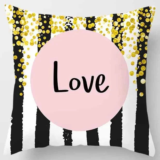 Axyaa Yellow Pink Pattern Square Pillowcase Home Decoration Cushion Cover