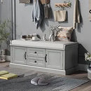 Axyaa Entryway Storage Bench with Drawers & Cabinets, Removable Cushion - End of Bed Bench