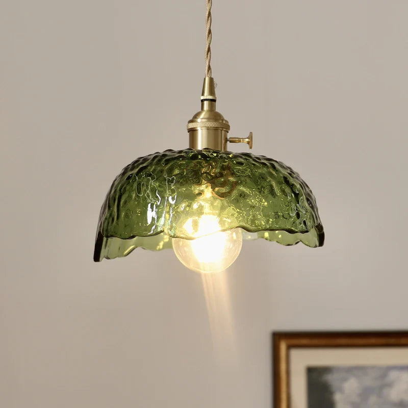 Nordic Green Glass LED Pendant Light by Axyaa - Modern Indoor Lighting