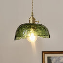 Axyaa Nordic Green Glass LED Hanging Lamp Copper Switch Pendant Light