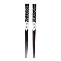 Axyaa Black Cherry Blossom Sushi Chopsticks Set - Pair of Natural Wooden Reusable Sticks.